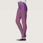 Psychedelisch Groovy Magenta Retro AtomWaves Leggings (Links)