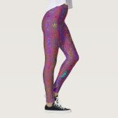 Psychedelisch Groovy Magenta Retro AtomWaves Leggings (Rechts)