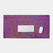 Psychedelisch Groovy Magenta Retro AtomWaves Schreibtischunterlage (Tastatur & Maus)