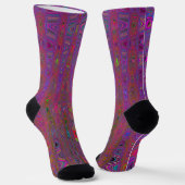 Psychedelisch Groovy Magenta Retro AtomWaves Socken (Gewinkelt)