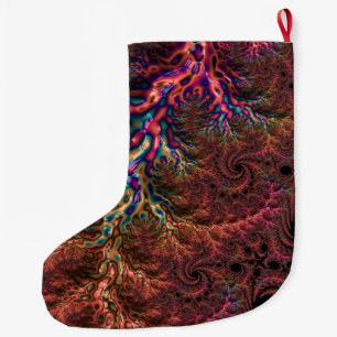Psychedelisch Groovy Trippy Funky Farbige Fraktal Großer Weihnachtsstrumpf