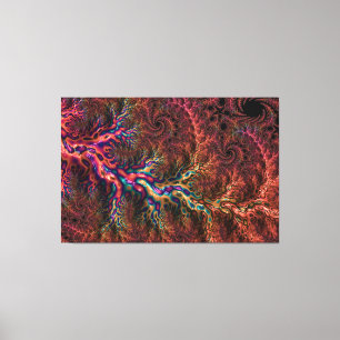 Psychedelisch Groovy Trippy Funky Farbige Fraktal Leinwanddruck