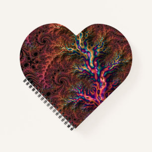 Psychedelisch Groovy Trippy Funky Farbige Fraktal Notizblock