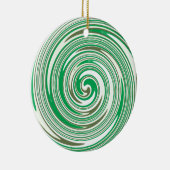 Psychedelisch-grünes Pinwheel-Design Keramikornament (Rechts)