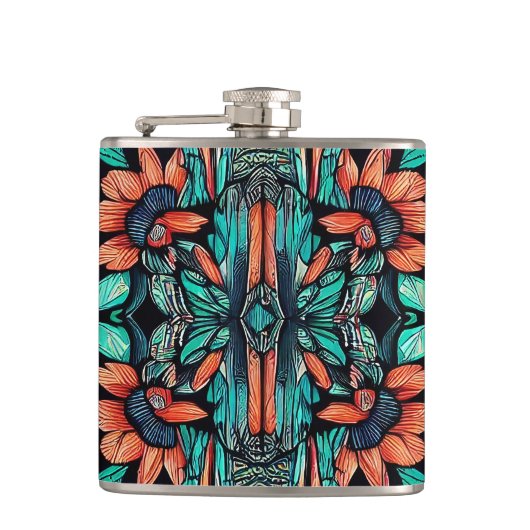 Psychedelisch-hawaiisch Flachmann (Vorderseite)