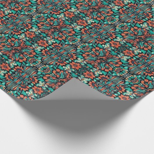Psychedelisch-hawaiisch Geschenkpapier (Ecke)