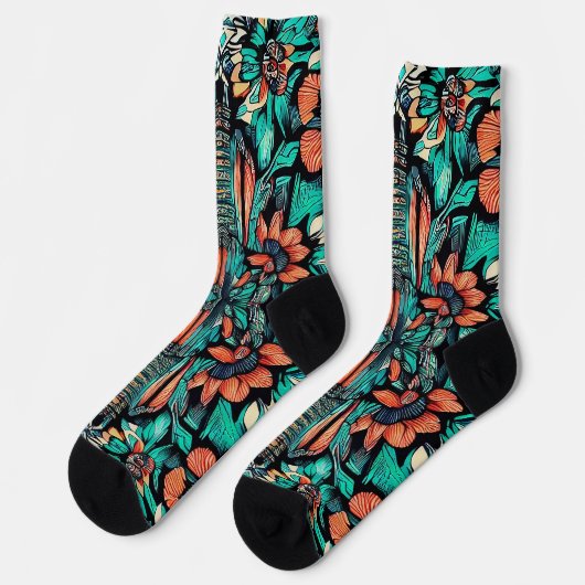 Psychedelisch-hawaiisch Socken (Linkes Detail)