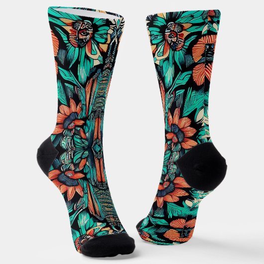 Psychedelisch-hawaiisch Socken (Gewinkelt)