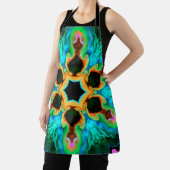 Psychedelisch Hippie Aquamarin Orange und Black Schürze (InSitu)