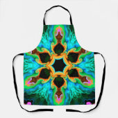 Psychedelisch Hippie Aquamarin Orange und Black Schürze (Vorderseite)
