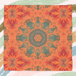 Psychedelisch Hippie Aquamarin Orange und Rot Schal<br><div class="desc">Dieses psychedelische Kaleidoskop-Design ist aquamarin,  orange und rot. Lebhafte trippige Visuals für den modernen Hippie oder für jeden,  der helle Farben Liebe!</div>