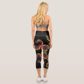 Psychedelisch Hippie Black Gold und Lila Leggings (Rückseite)
