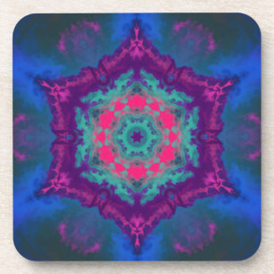 Psychedelisch Hippie Blau Lila und rosa Getränkeuntersetzer