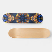 Psychedelisch Hippie Blau und Gelb Skateboard (Horizontal)