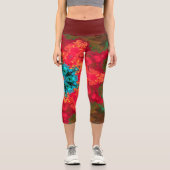 Psychedelisch Hippie Blau und Rote Leggings (Vorderseite)