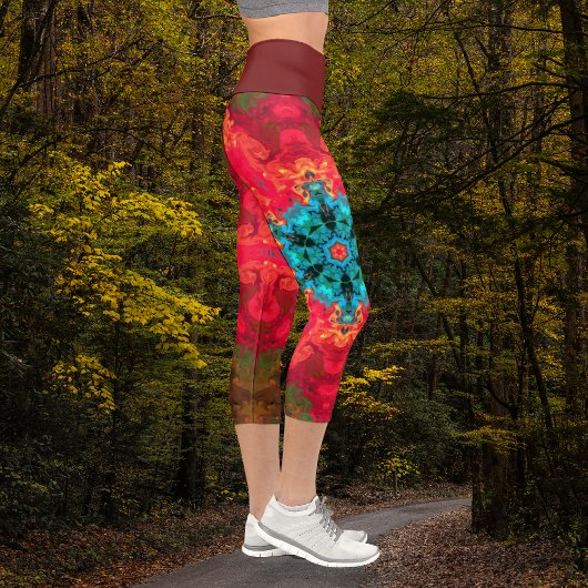 Psychedelisch Hippie Blau und Rote Leggings