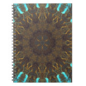 Psychedelisch Hippie Blue Gold und Dunkelrot Notizblock (Vorderseite)