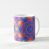 Psychedelisch Hippie Blue Orange und Pink Kaffeetasse (VorderseiteRechts)