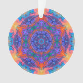 Psychedelisch Hippie Blue Orange und Pink Ornament (Vorderseite)