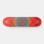 Psychedelisch Hippie Blue Orange und Red Skateboard (Horizontal)