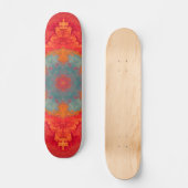 Psychedelisch Hippie Blue Orange und Red Skateboard (Vorderseite)