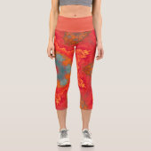 Psychedelisch Hippie Blue Orange und Rote Leggings (Vorderseite)