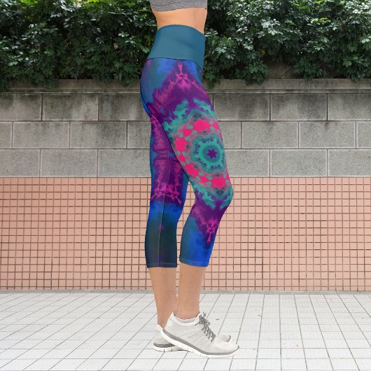Psychedelisch Hippie Blue Pink und Lila Leggings