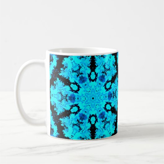Psychedelisch Hippie Blue und Black Kaffeetasse (Links)