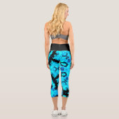 Psychedelisch Hippie Blue und Black Leggings (Rückseite)