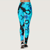 Psychedelisch Hippie Blue und Black Leggings (Rückseite)