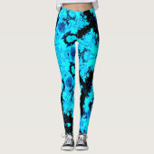 Psychedelisch Hippie Blue und Black Leggings (Vorderseite)
