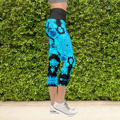 Psychedelisch Hippie Blue und Black Leggings