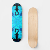 Psychedelisch Hippie Blue und Black Skateboard (Vorderseite)