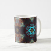 Psychedelisch Hippie Blume Blau Rot und Gelb Kaffeetasse (VorderseiteRechts)
