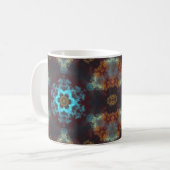 Psychedelisch Hippie Blume Blau Rot und Gelb Kaffeetasse (Vorderseite Links)