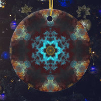 Psychedelisch Hippie Blume Blau Rot und Gelb