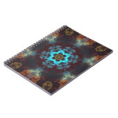 Psychedelisch Hippie Blume Blau Rot und Gelb Notizblock (Linke Seite)