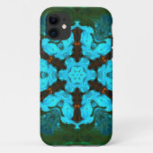 Psychedelisch Hippie Blume Blau und Grün Case-Mate iPhone Hülle (Rückseite)
