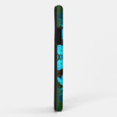 Psychedelisch Hippie Blume Blau und Grün Case-Mate iPhone Hülle (Hinten/Rechts)