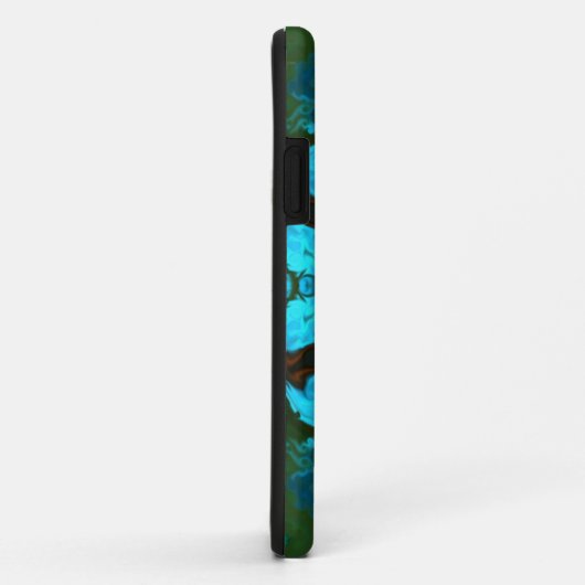 Psychedelisch Hippie Blume Blau und Grün Case-Mate iPhone Hülle (Hinten/Rechts)