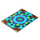 Psychedelisch Hippie Blume Blue Orange und Green Notizblock (Linke Seite)