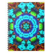 Psychedelisch Hippie Blume Blue Orange und Green Notizblock (Vorderseite)