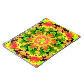 Psychedelisch Hippie Blume Grün Orange und Rot Notizblock (Linke Seite)