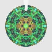 Psychedelisch Hippie Blume Orange und Green Ornament (Rückseite)