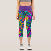 Psychedelisch Hippie Blume Rainbow Leggings (Vorderseite)