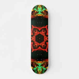 Psychedelisch Hippie Blume Rot Grün und Schwarz Skateboard
