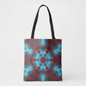 Psychedelisch Hippie Blume Rot und Blau Tasche (Vorderseite)