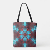 Psychedelisch Hippie Blume Rot und Blau Tasche (Rückseite)