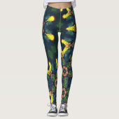 Psychedelisch Hippie Gelb Grün und Blau Leggings (Vorderseite)
