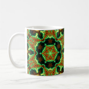 Psychedelisch Hippie Green und Orange Kaffeetasse